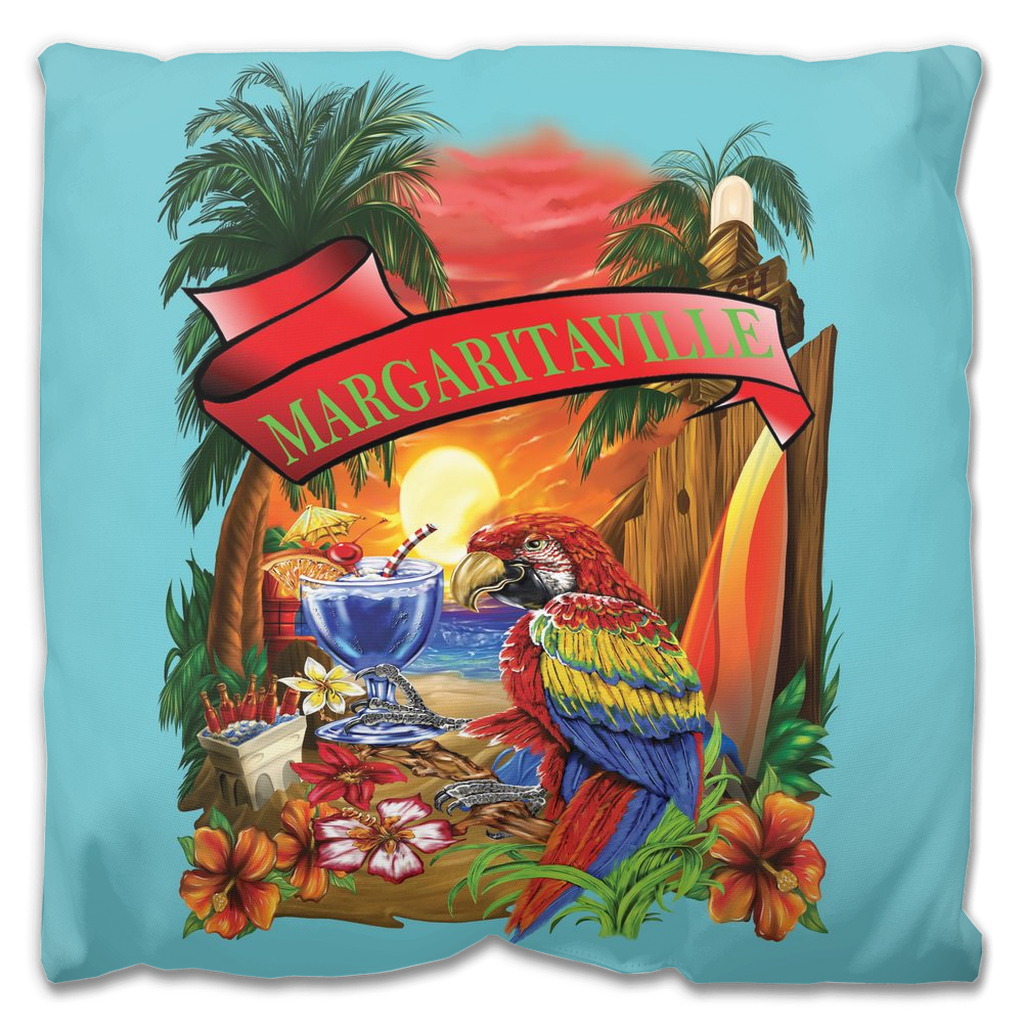 Baby Blue Margaritaville Parrot Outdoor Pillows B